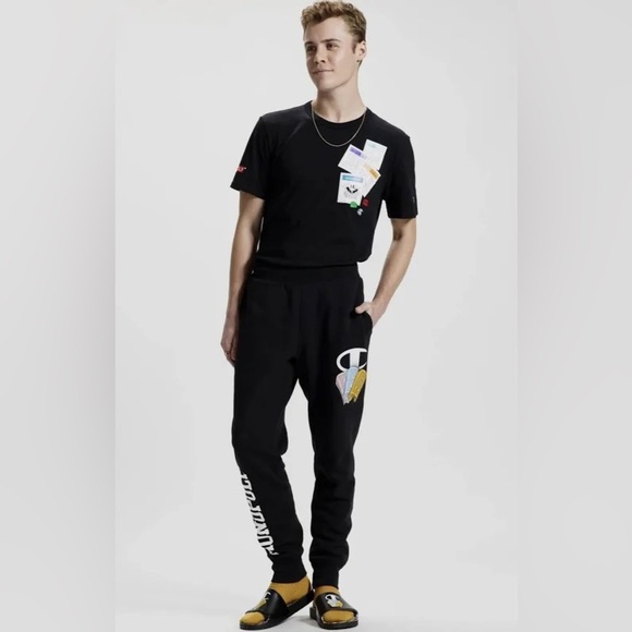 Champion Monopoly Reverse Weave Sweatpants Black small rare euc joggers - Picture 1 of 14